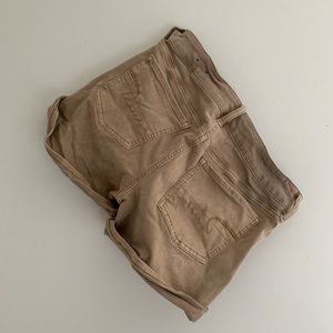 American Eagle Stretch Midi Khaki Shorts